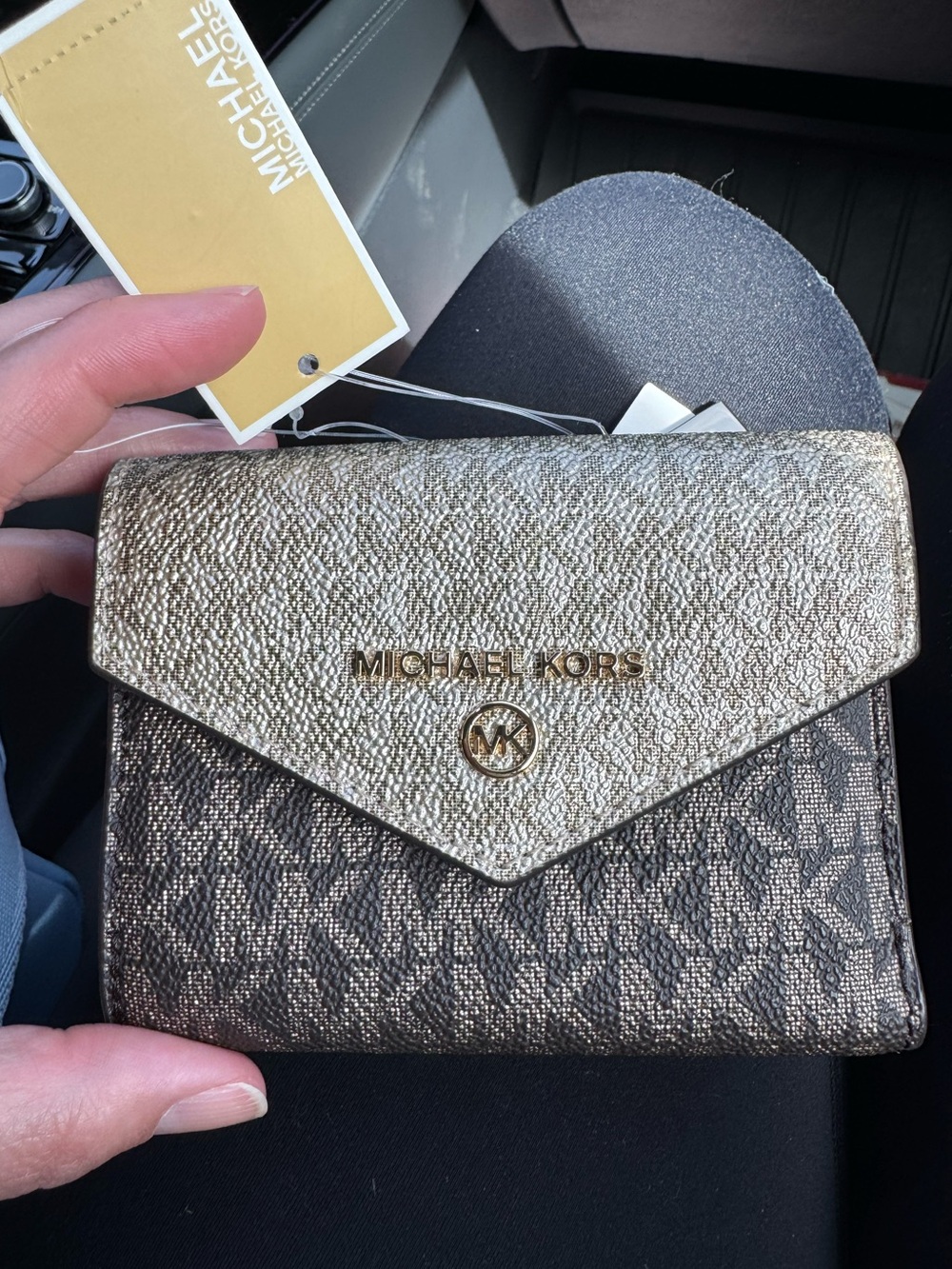 Michael Kors Metallic Gold and Brown Logo Wallet
